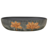 Vidaxx bordplade vask oval 59x40x14 cm keramisk grå og sort