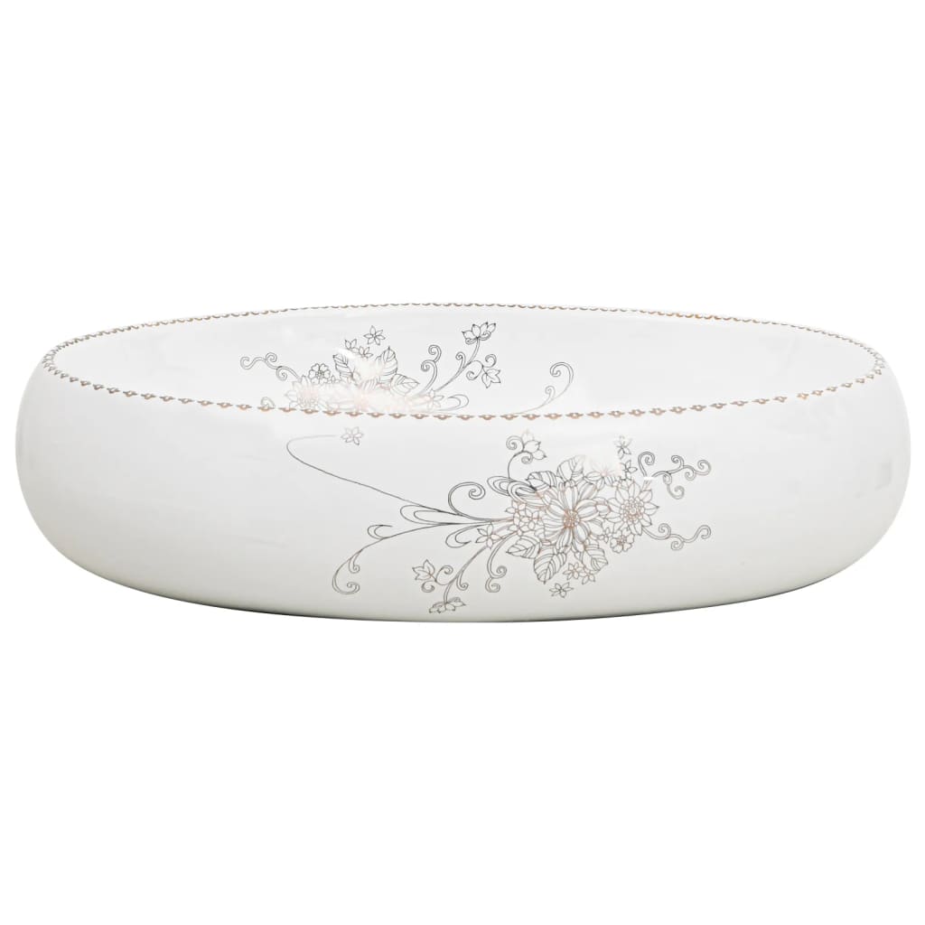 Vidaxx bordplade vask oval 59x40x15 cm keramik hvid