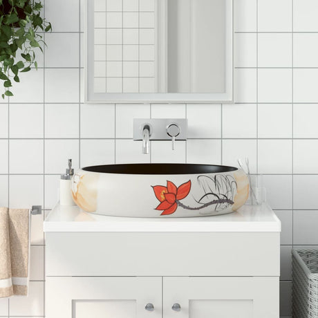 Vidaxx bordplade vask oval 59x40x15 cm keramik flerfarvet