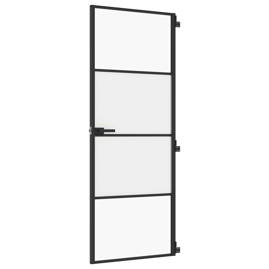 Vidaxx indvendig dør smal 76x201,5 cm hærdet glas og aluminium sort
