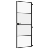 Vidaxx indvendig dør smal 76x201,5 cm hærdet glas og aluminium sort