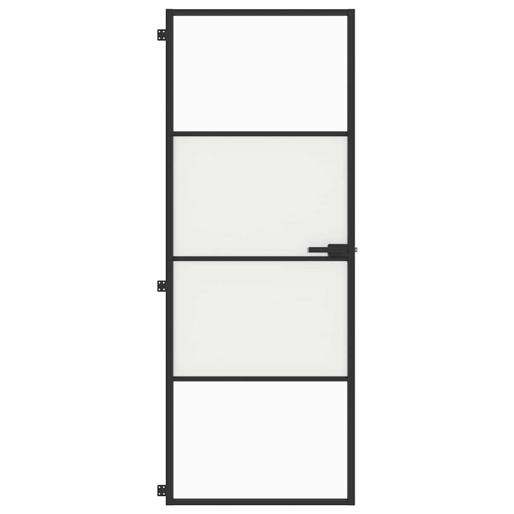 Vidaxx indvendig dør smal 76x201,5 cm hærdet glas og aluminium sort