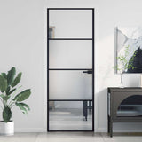 Vidaxx indvendig dør smal 76x201,5 cm hærdet glas og aluminium sort