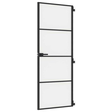Vidaxx indvendig dør smal 76x201,5 cm hærdet glas og aluminium sort