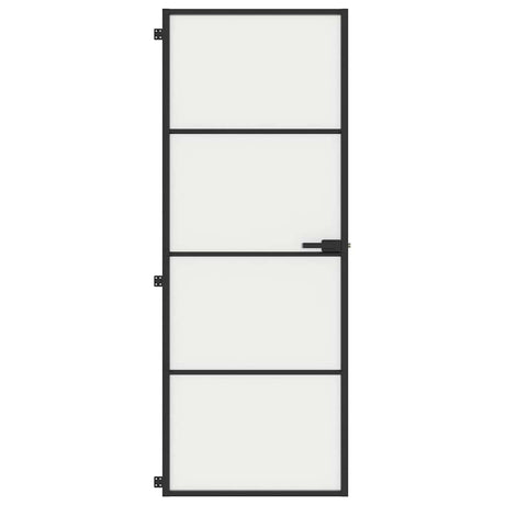 Vidaxx indvendig dør smal 76x201,5 cm hærdet glas og aluminium sort