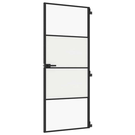 Vidaxx indvendig dør smal 83x201,5 cm hærdet glas og aluminium sort