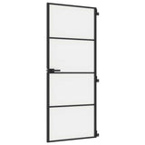 Vidaxx indvendig dør smal 83x201,5 cm hærdet glas og aluminium sort