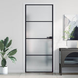 Vidaxx indvendig dør smal 83x201,5 cm hærdet glas og aluminium sort
