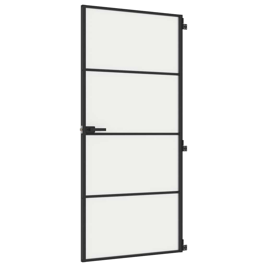 Vidaxx indvendig dør smal 93x201,5 cm hærdet glas og aluminium sort