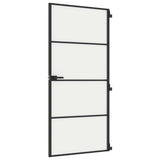 Vidaxx indvendig dør smal 93x201,5 cm hærdet glas og aluminium sort