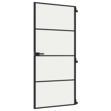 Vidaxx indvendig dør smal 93x201,5 cm hærdet glas og aluminium sort