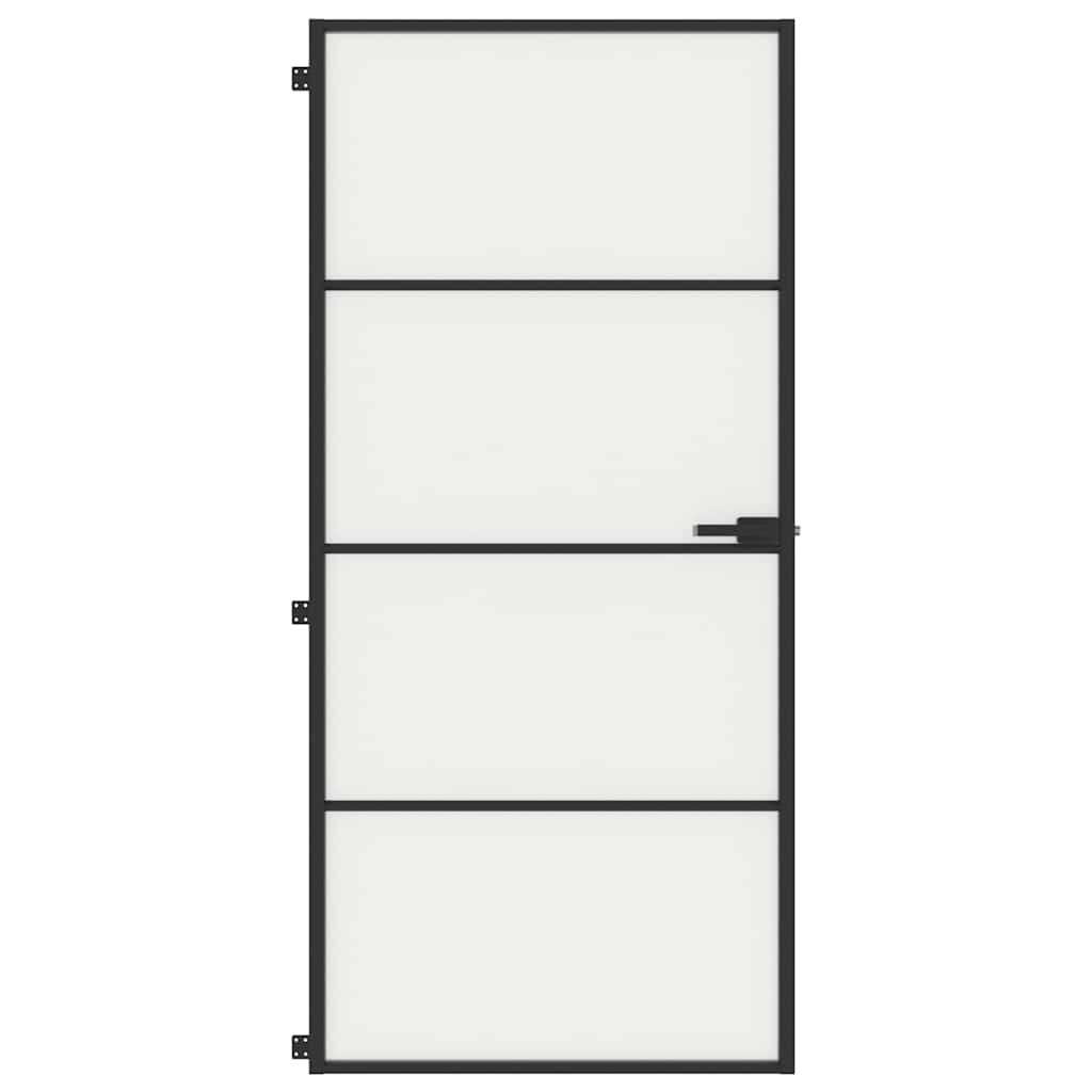 Vidaxx indvendig dør smal 93x201,5 cm hærdet glas og aluminium sort