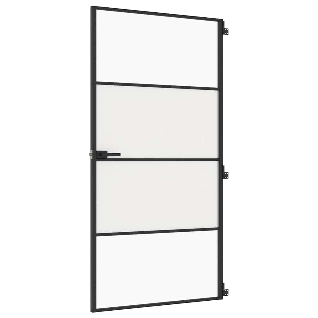 Vidaxx indvendig dør smal 102,5x201,5 cm hærdet glas og aluminium sort