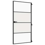 Vidaxx indvendig dør smal 102,5x201,5 cm hærdet glas og aluminium sort