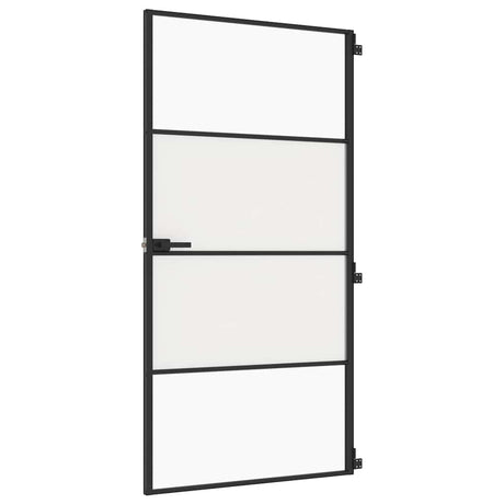 Vidaxx indvendig dør smal 102,5x201,5 cm hærdet glas og aluminium sort
