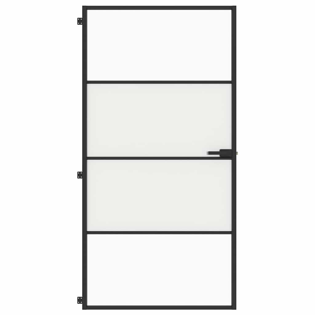 Vidaxx indvendig dør smal 102,5x201,5 cm hærdet glas og aluminium sort