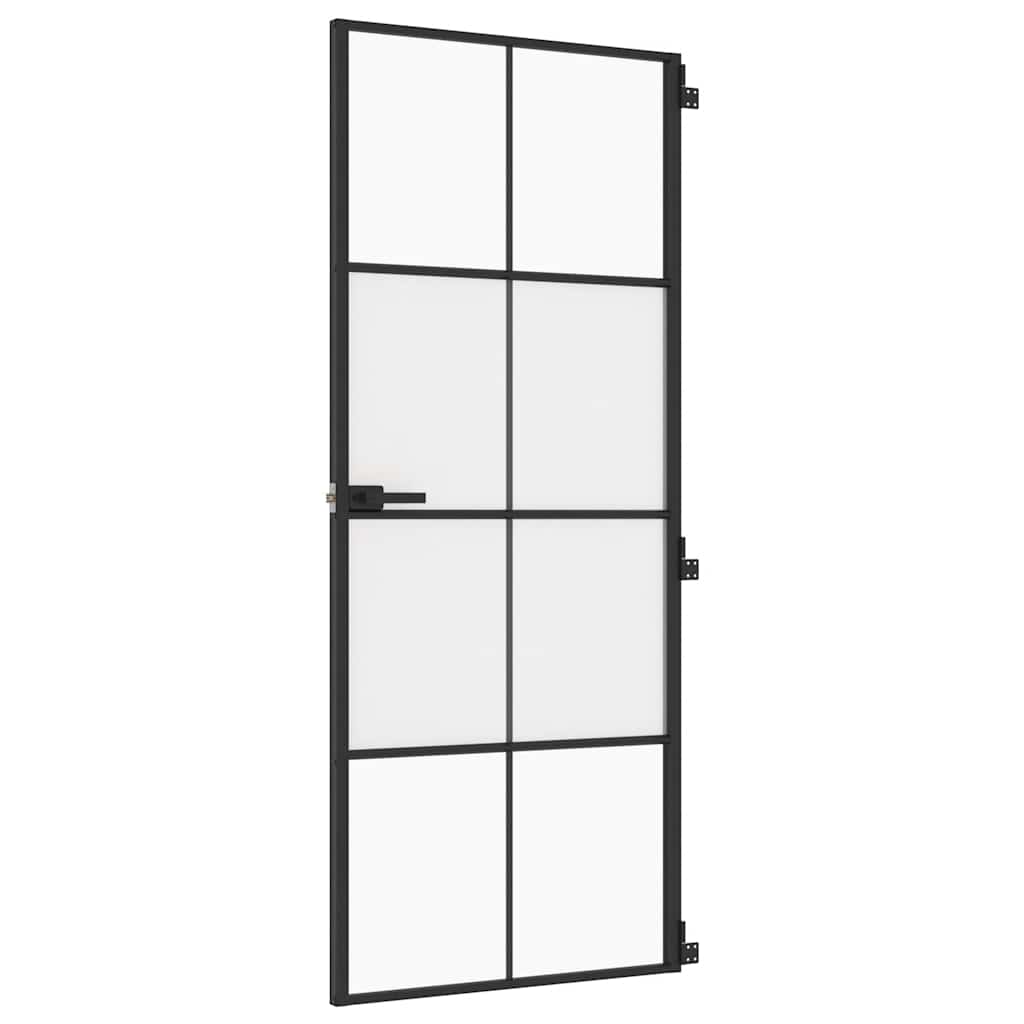Vidaxx indvendig dør smal 83x201,5 cm hærdet glas og aluminium sort