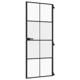 Vidaxx indvendig dør smal 83x201,5 cm hærdet glas og aluminium sort