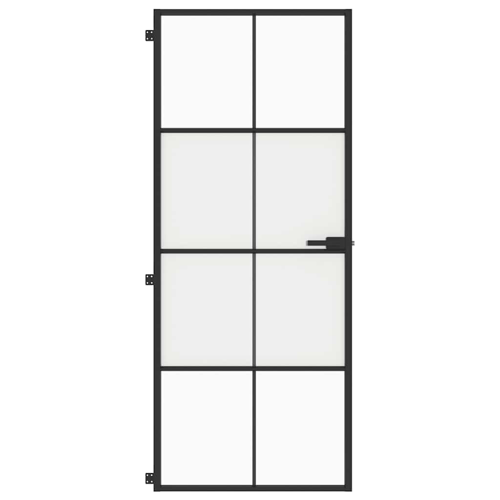 Vidaxx indvendig dør smal 83x201,5 cm hærdet glas og aluminium sort