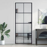 Vidaxx indvendig dør smal 83x201,5 cm hærdet glas og aluminium sort