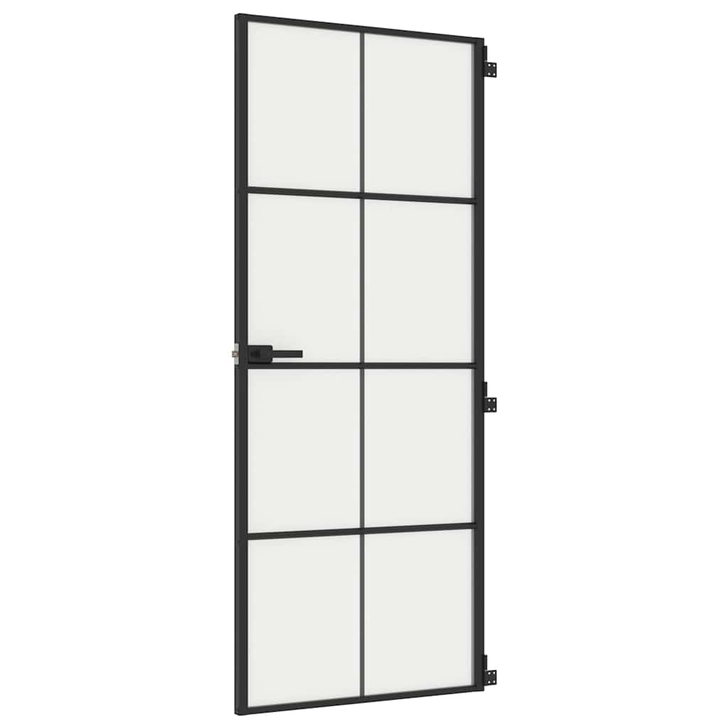 Vidaxx indvendig dør smal 83x201,5 cm hærdet glas og aluminium sort