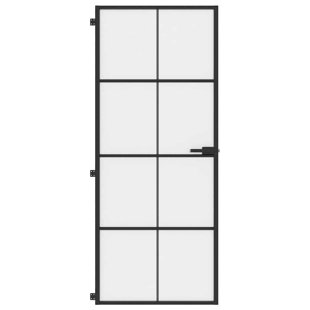 Vidaxx indvendig dør smal 83x201,5 cm hærdet glas og aluminium sort