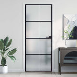 Vidaxx indvendig dør smal 83x201,5 cm hærdet glas og aluminium sort