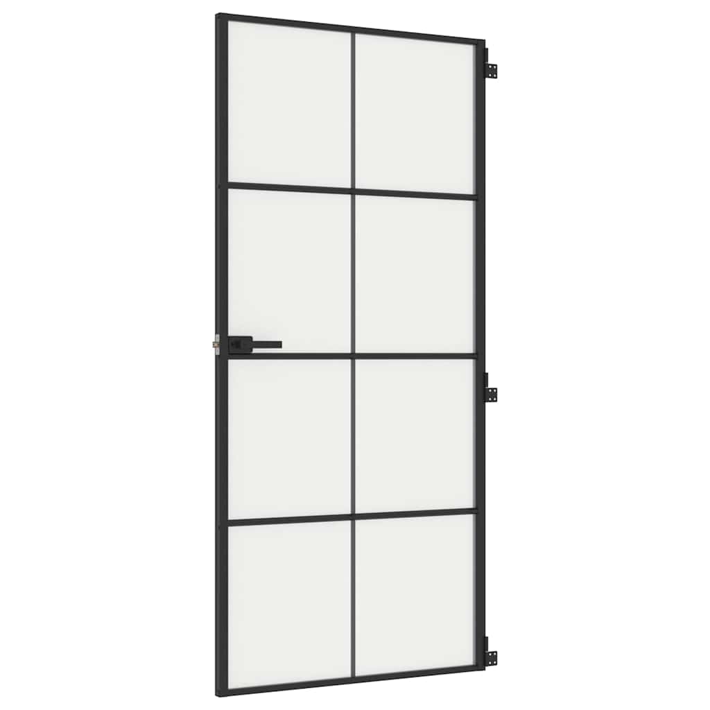 Vidaxx indvendig dør smal 93x201,5 cm hærdet glas og aluminium sort