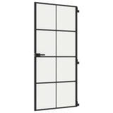 Vidaxx indvendig dør smal 93x201,5 cm hærdet glas og aluminium sort