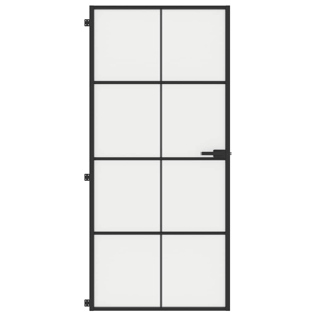 Vidaxx indvendig dør smal 93x201,5 cm hærdet glas og aluminium sort