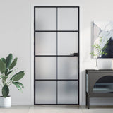 Vidaxx indvendig dør smal 93x201,5 cm hærdet glas og aluminium sort
