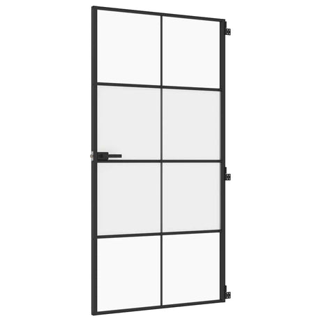 Vidaxx indvendig dør smal 102,5x201,5 cm hærdet glas og aluminium sort