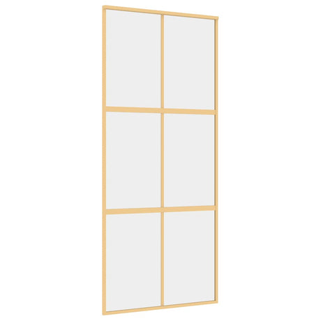 Vidaxx skydedør 90x205 cm klart ESG glas og alu guldfarvet