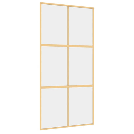Vidaxx skydedør 102,5x205 cm klart ESG glas og aluminium guld farve