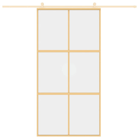 Vidaxx skydedør 102,5x205 cm klart ESG glas og aluminium guld farve