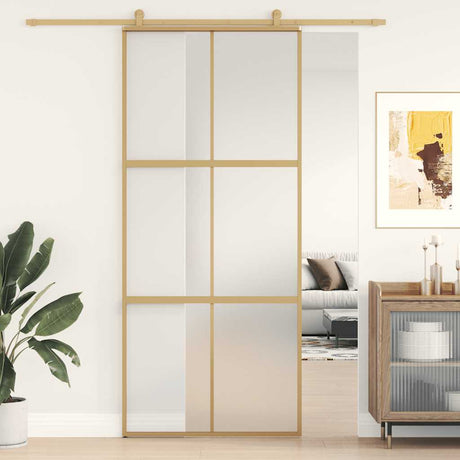 Vidaxx skydedør 90x205 cm mat ESG glas og alu guldfarvet