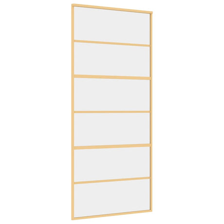 Vidaxx skydedør 90x205 cm klart ESG glas og alu guldfarvet