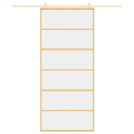 Vidaxx skydedør 90x205 cm klart ESG glas og alu guldfarvet