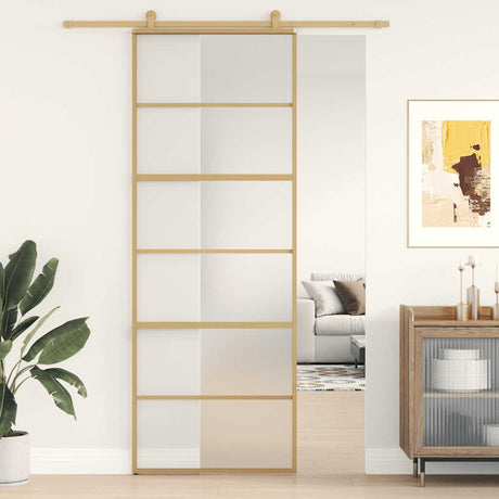 Vidaxx skydedør 76x205 cm mat ESG glas og alu guldfarvet