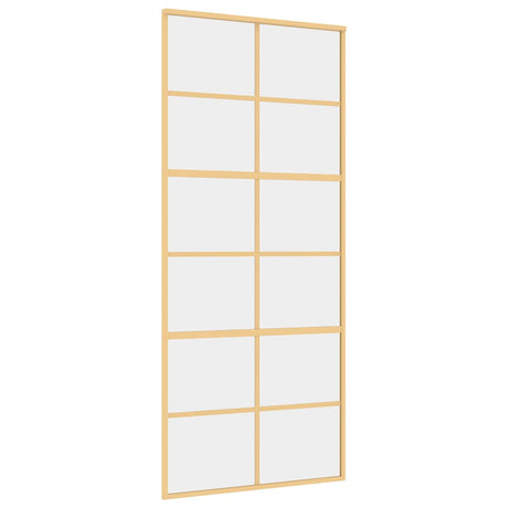 Vidaxx skydedør 90x205 cm klart ESG glas og alu guldfarvet