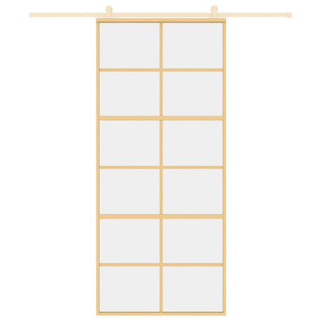 Vidaxx skydedør 90x205 cm klart ESG glas og alu guldfarvet