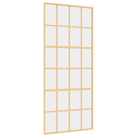 Vidaxx skydedør 90x205 cm klart ESG glas og alu guldfarvet