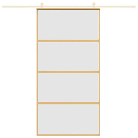 Vidaxx skydedør 102,5x205 cm mat ESG glas og aluminium guldfarvet