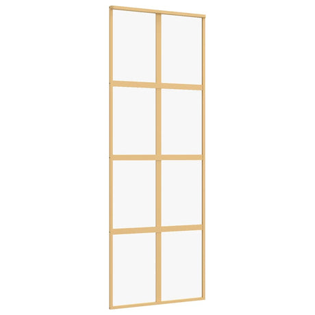 Vidaxx skydedør 76x205 cm klart ESG glas og guldfarvet aluminium