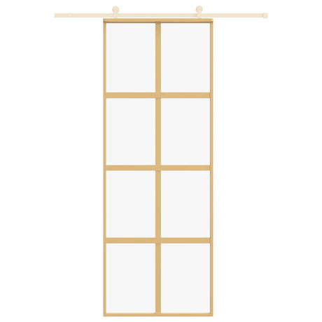 Vidaxx skydedør 76x205 cm klart ESG glas og guldfarvet aluminium