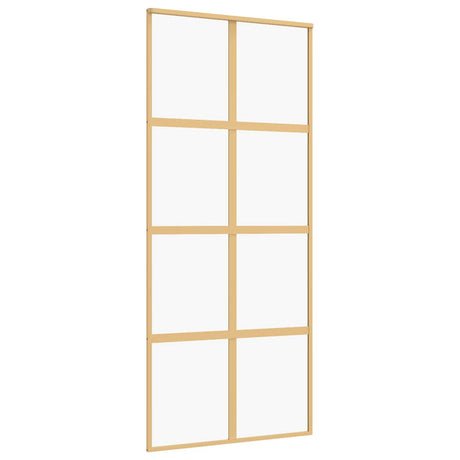 Vidaxx skydedør 90x205 cm klart ESG glas og alu guldfarvet