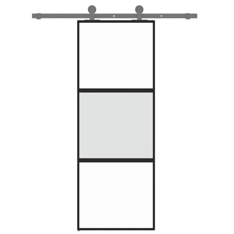 Vidaxx skydedør 76x205 cm hærdet glas og alu sort