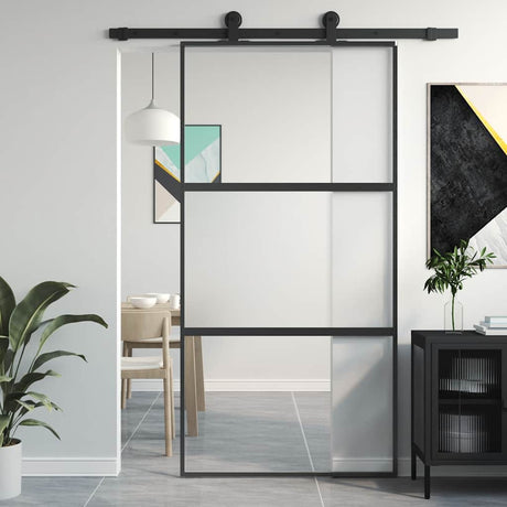 Vidaxx skydedør 102,5x205 cm hærdet glas og alu sort