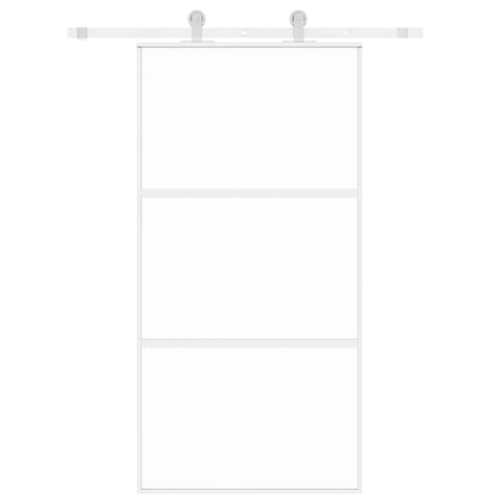Vidaxx skydedør 102,5x205 cm hærdet glas og alu hvid