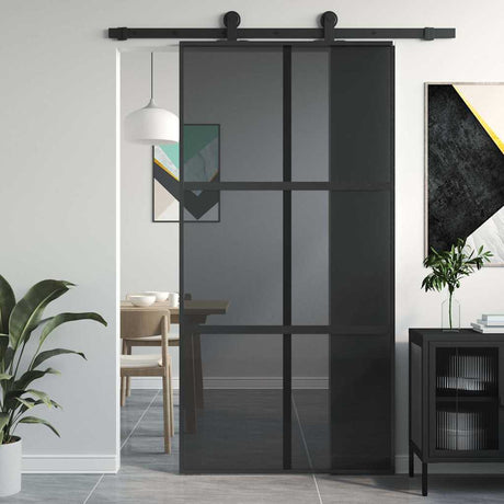 Vidaxx skydedør 102,5x205 cm hærdet glas og alu sort